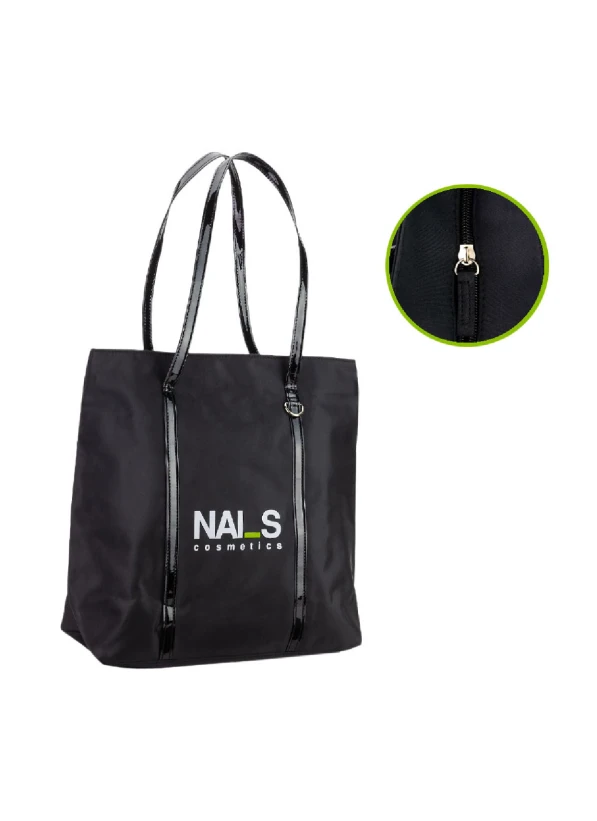Patogi, elegantiška, tvirta rankinė su NAI_S  Cosmetics logotipu....