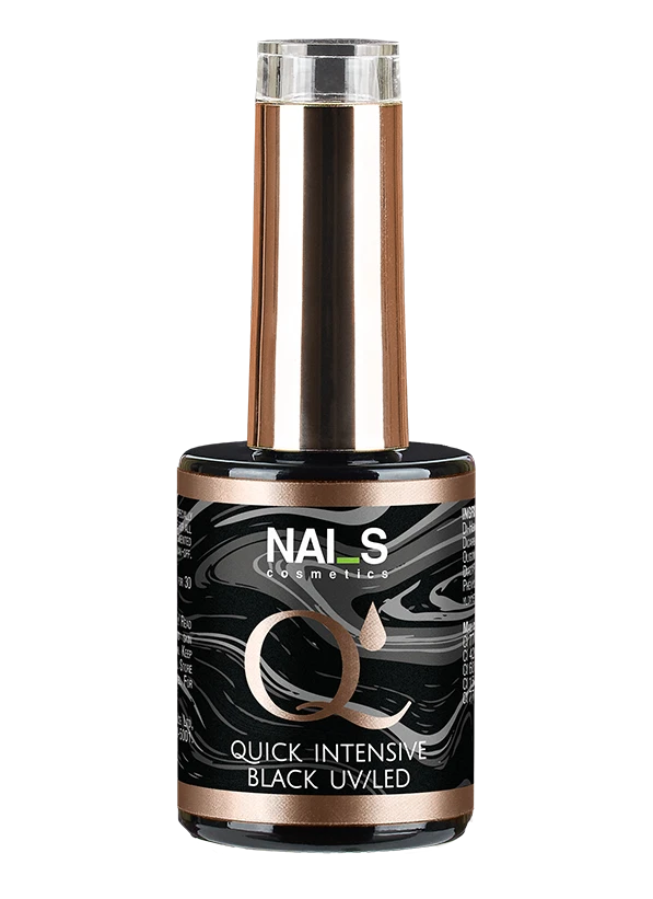 Quick Intensive Black - highly pigmented black gel polish.* Even coverage in 1 coat without streaks - thanks to the high pigmentation, the gel polish is applied evenly in one coat, facilitating the work of the master and saving time.* Perfect for covering the entire nail, as well as a base coat for design gel polishes (Peacock, Cat eye, Chromatic, 12D Galactic, etc.).Volume: 8 ml., 15 ml. Polymerization time: LED 30 sec., UV 1 min....