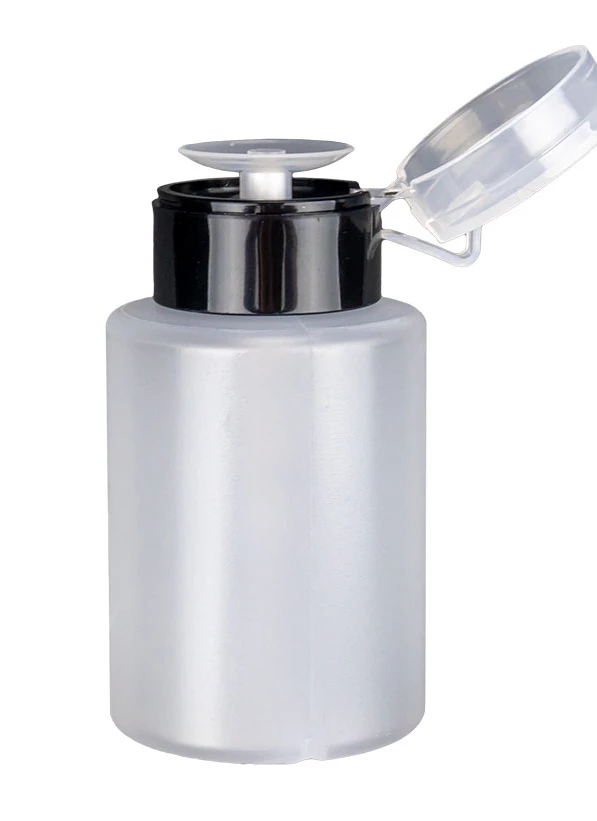 The bottle is perfect for use with any liquid. Pour the necessary liquid (for example, NAI_S Cosmetics Wipe Off 3-in-1, Soak Off Gel Remover, etc.), and tightly screw the cap back on. Effortlessly dispenses liquid with one press....