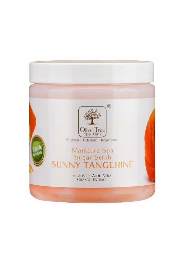 A scrub with a refreshing tangerine scent for an SPA manicure....