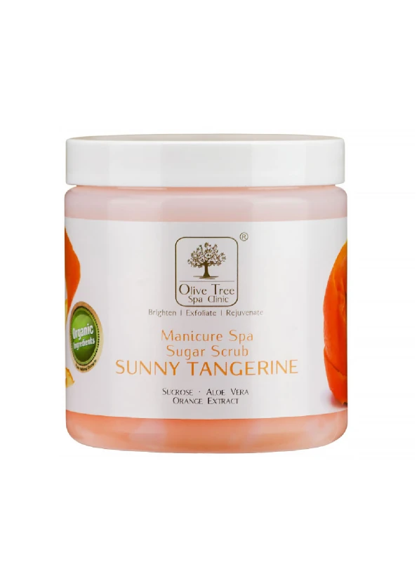 A scrub with a refreshing tangerine scent for an SPA manicure....