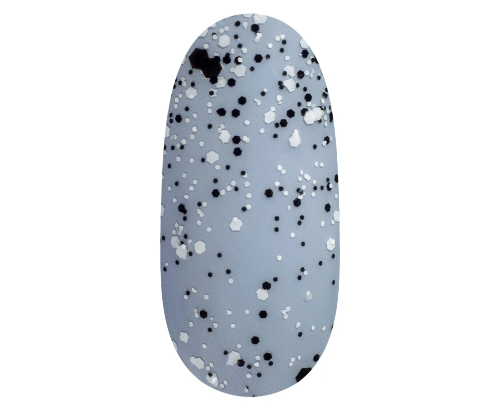 Quick Dot Matte Top – a matte top coat without a tacky layer.
Popular manicure trend — a finish with design particles that will create a modern result...