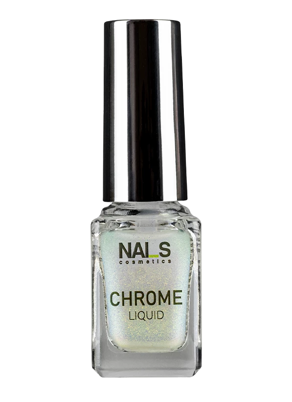 CHROME LIQUID is a design product for creating a bright mirror effect.USE: It is necessary to shake before use.Apply the Chrome separation to the topcoat and rub it in easily. Apply Brilliant Bond on the perimeter of the nail plate. Cover the nail with Chrome top and polymerize in the lamp for 60 sec.Size: 5ml...