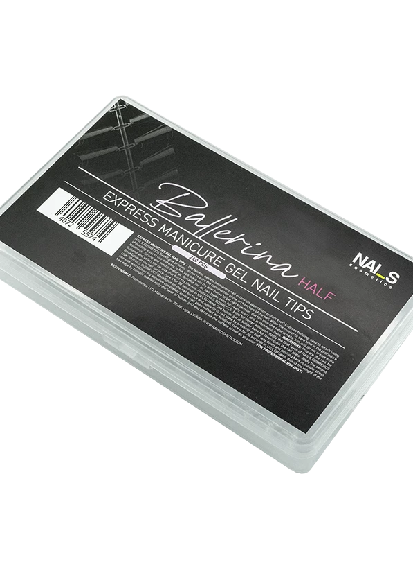 Advantages of express nail tips: Express extension in a few seconds: easy and fast attaching off a tip to the natural nail plate with NAILS cosmetics Base&Glue or quick builder clear Hybrid base, which significantly saves the manicurist's time, facilitating the modeling process. Very convenient and easy filing. Prefect, natural looking nails. Durable, flexible material. Facilitates nail extension for both classic natural and especially for short and problematic nails. Available in 2 different fo...