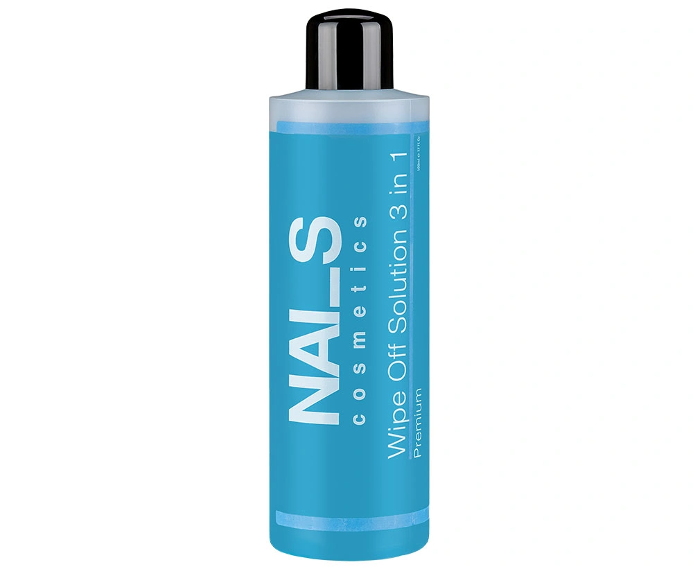 A solution for disinfecting the hands, removing moisture and oil from the nail surface, as well as for removing the tacky layer of gel and gel nail po...