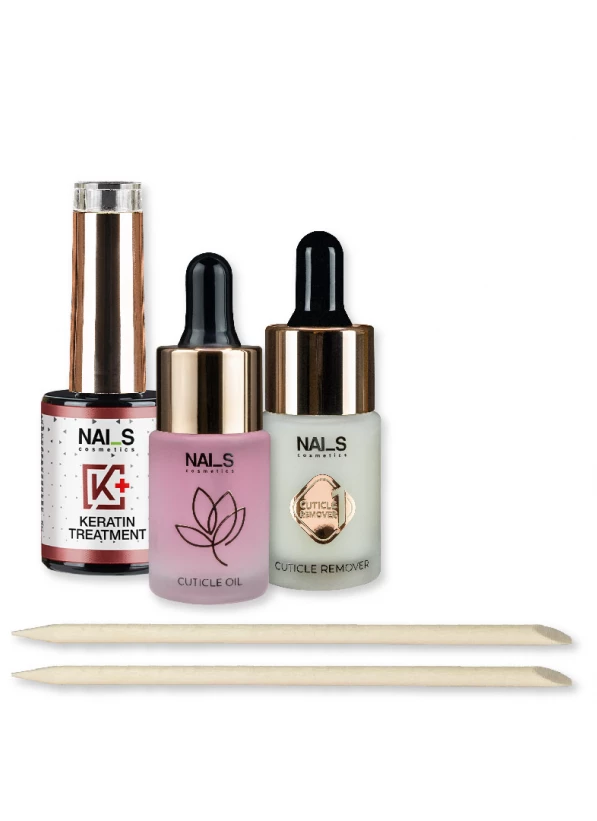 Includes:- Keratin Treatment for damaged nails recovery, 14 ml,- Cuticle remover with pipette, 15 ml,- Cuticle oil (Rose), 15 ml,- Wooden sticks, 10gb....